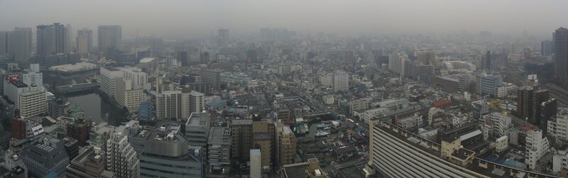 hazy cityscape of tokyo
