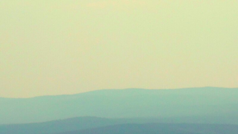 hazy mountain landscape