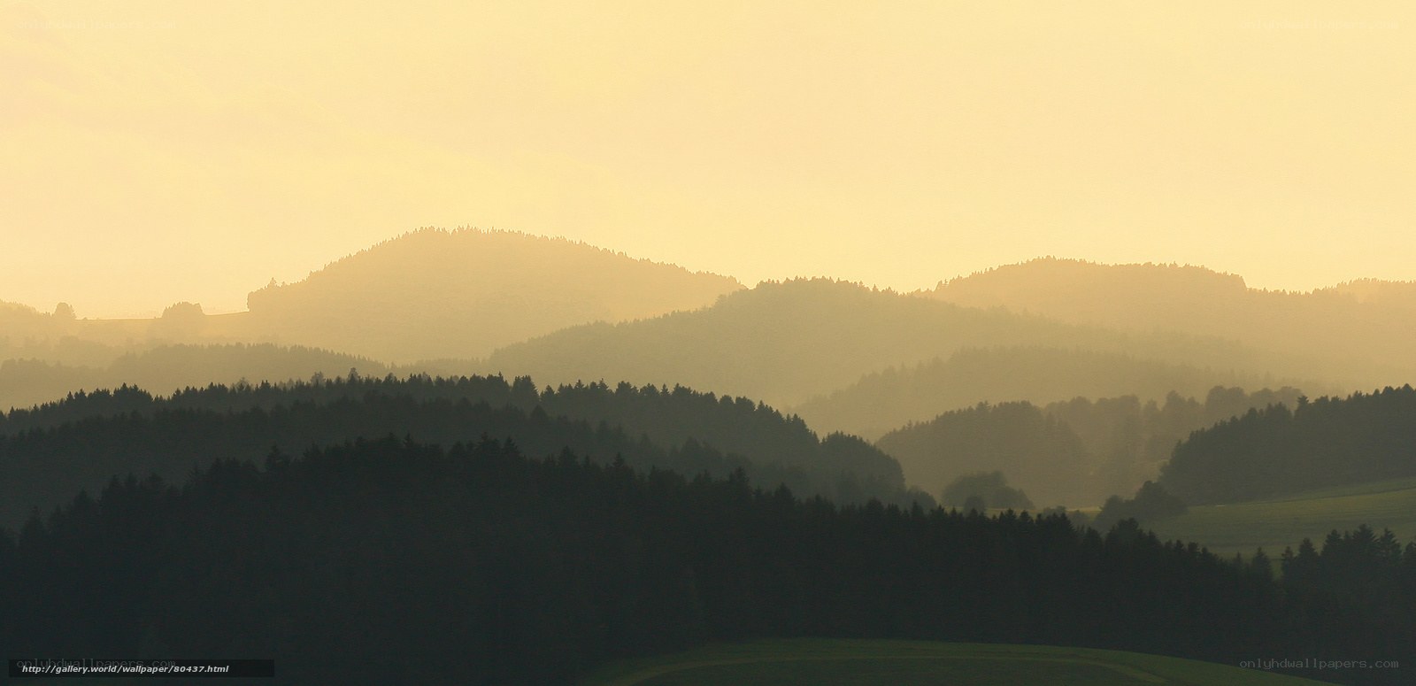 Hazy Mountain Landscape at Dawn