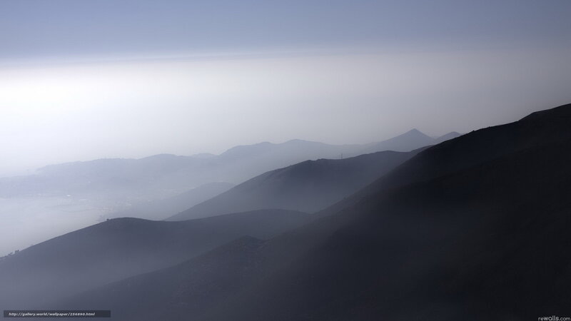 Hazy mountain landscape