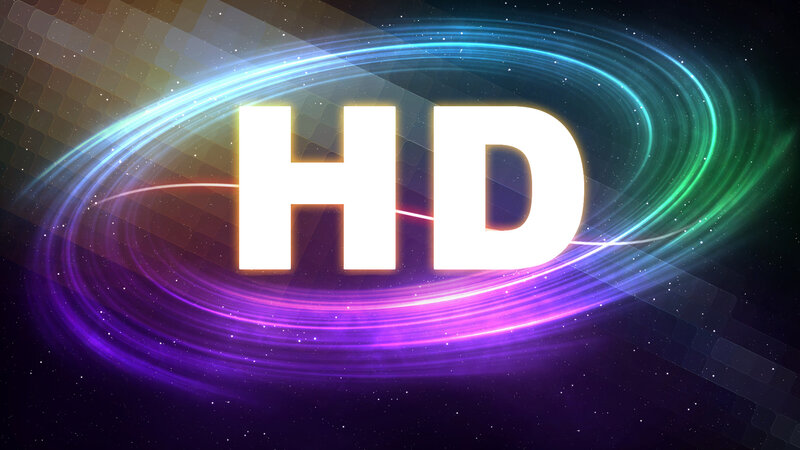 HD logo with colorful rings