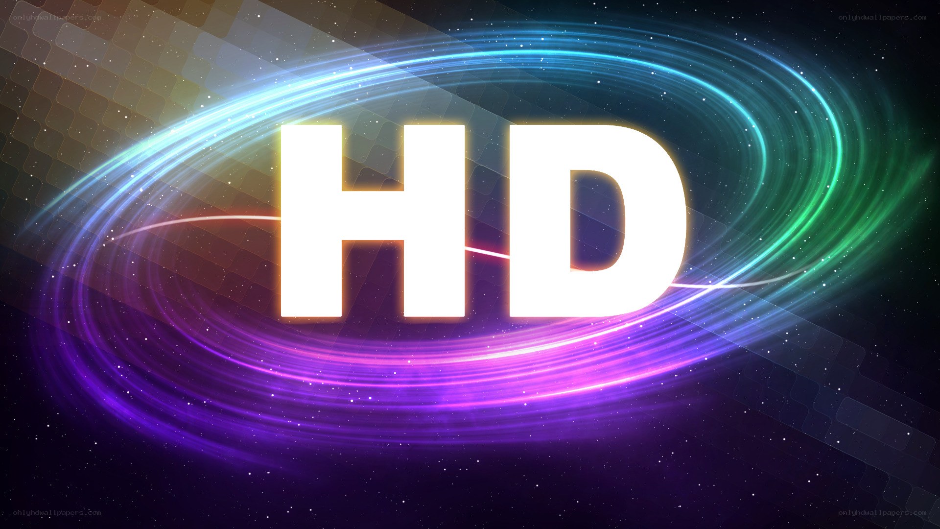 HD logo with colorful rings