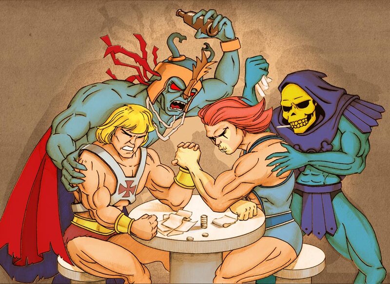 He-Man and Skeletor Arm Wrestling