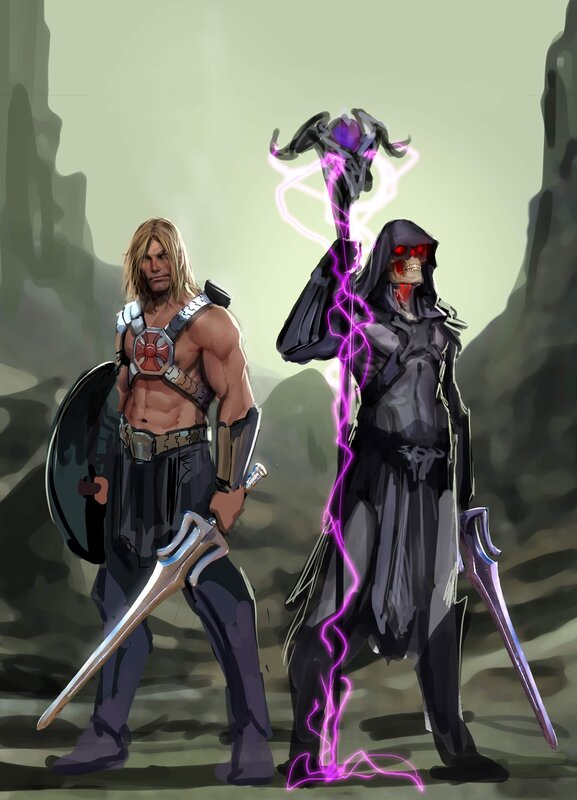 He-Man and Skeletor — Gray
