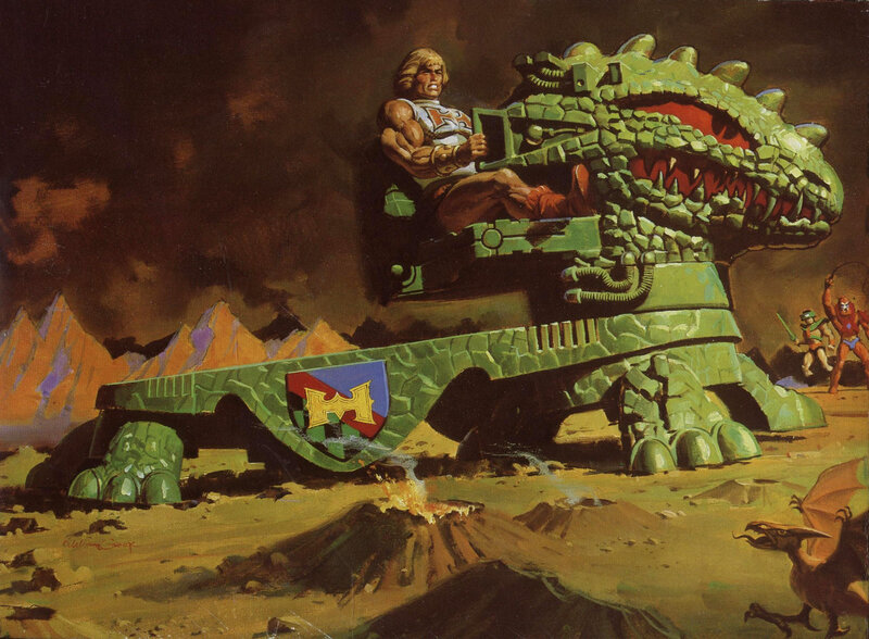 He-Man on a Dinosaur Vehicle