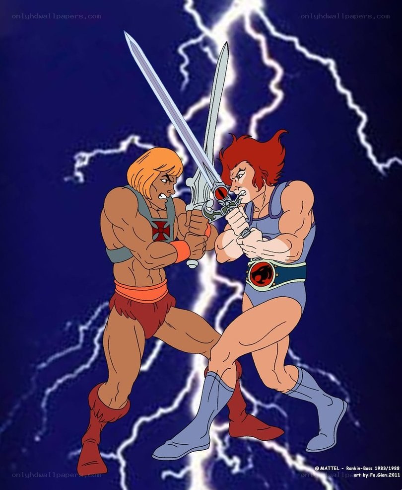 He-Man vs. Lion-O battle