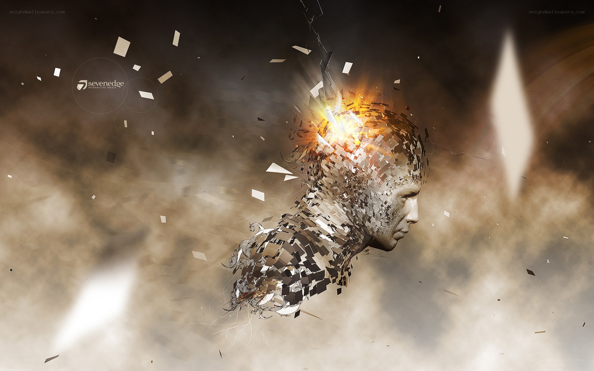 Head exploding into fragments