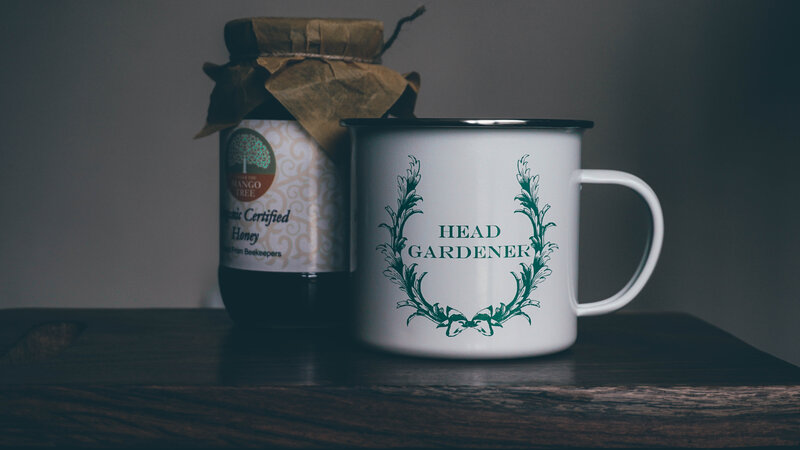 Head Gardener mug and honey jar