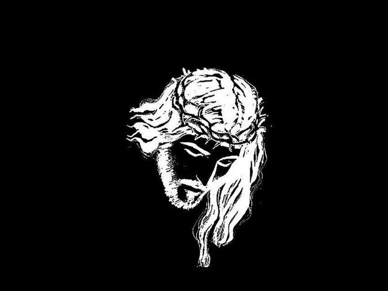 Head of Jesus with Crown — Black