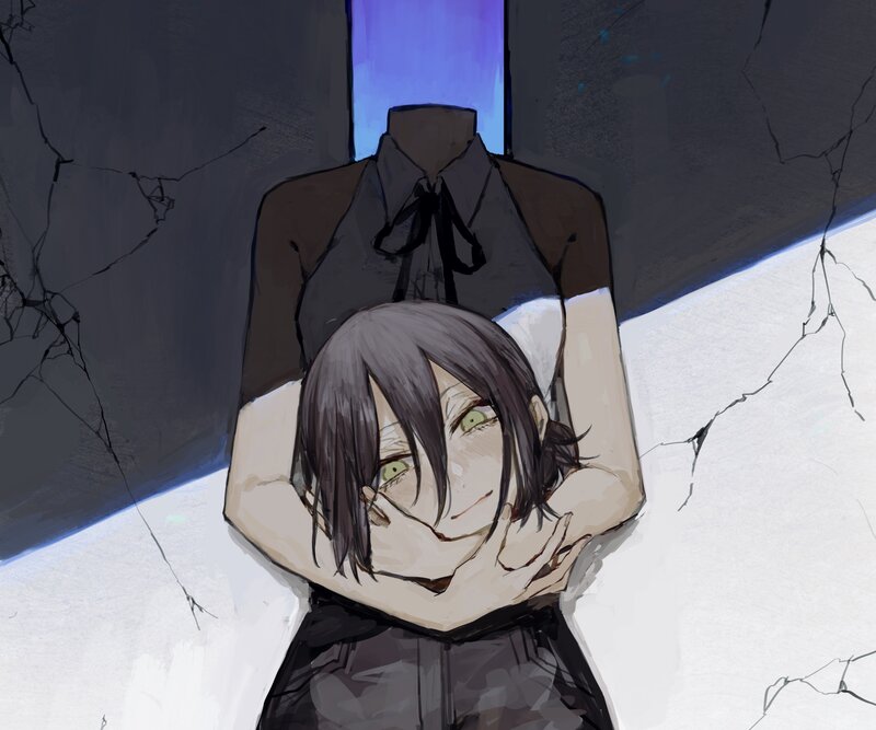 Headless Figure Holding Person