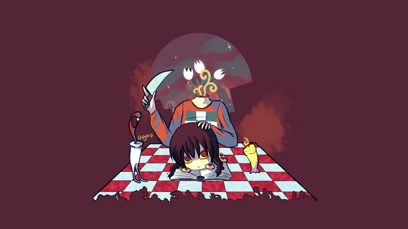 Headless figure with knife