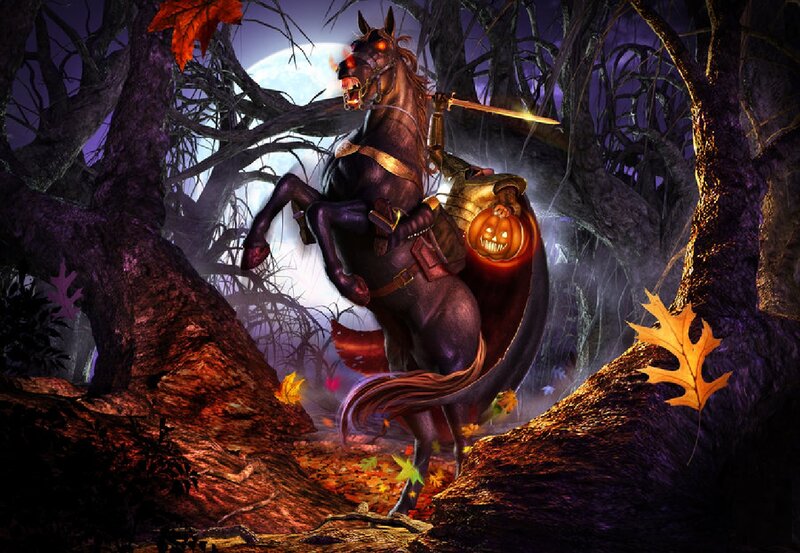 Headless Horseman on Horse — Purple