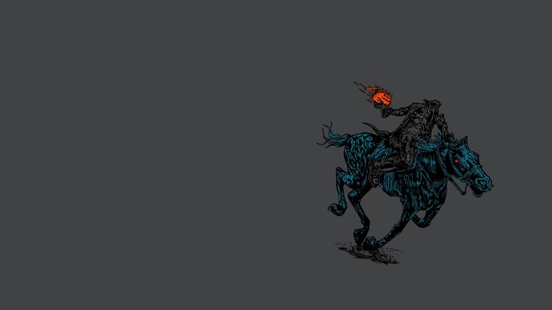 Headless horseman riding