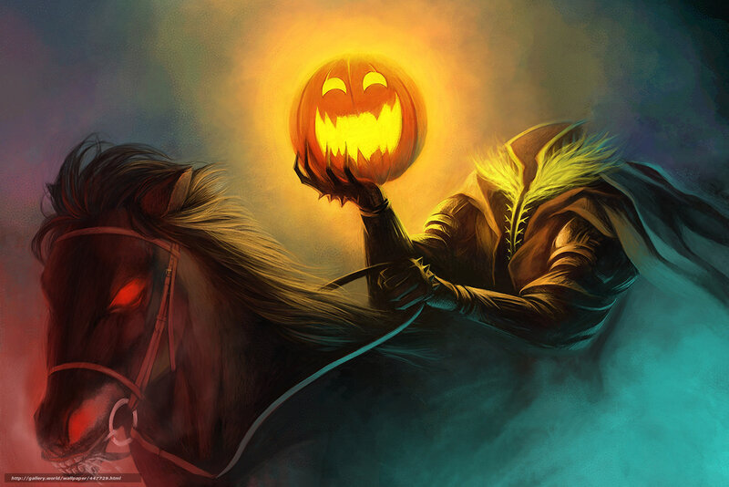 Headless Horseman with Pumpkin — Orange