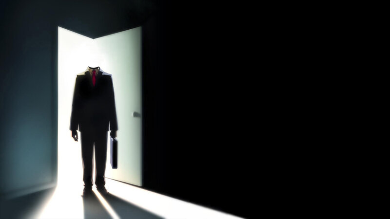 headless man in suit