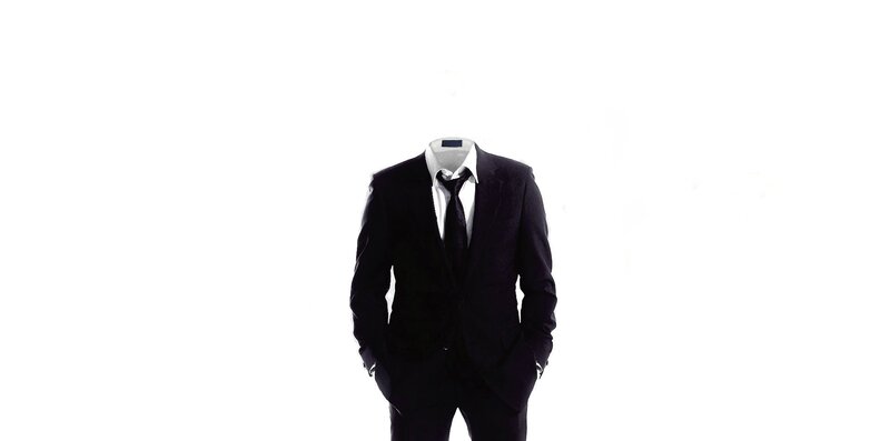 headless man in suit