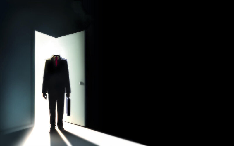 Headless man in suit
