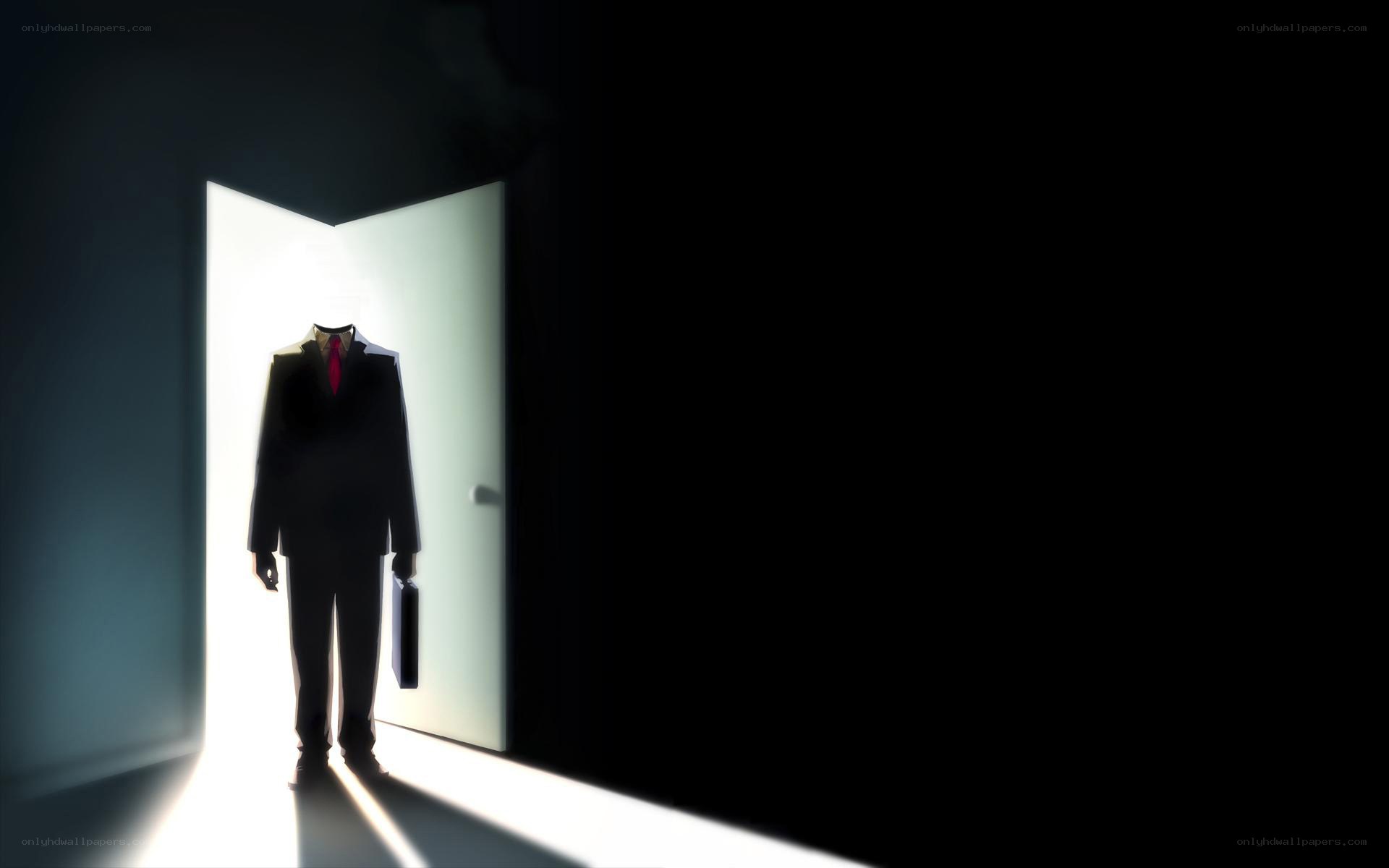 Headless man in suit