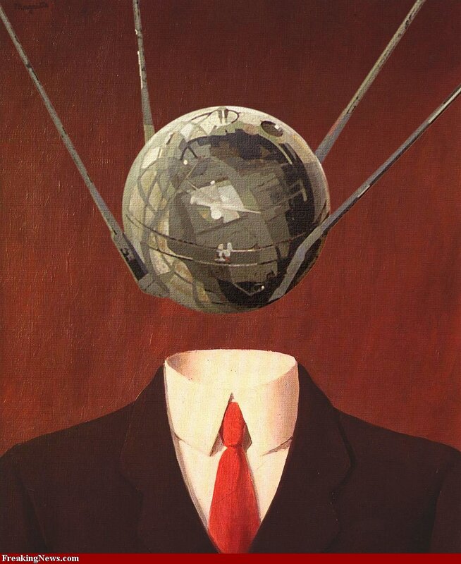 headless man with satellite