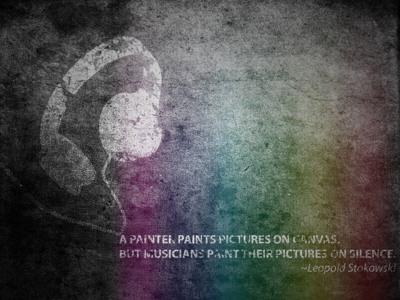headphones and quote art