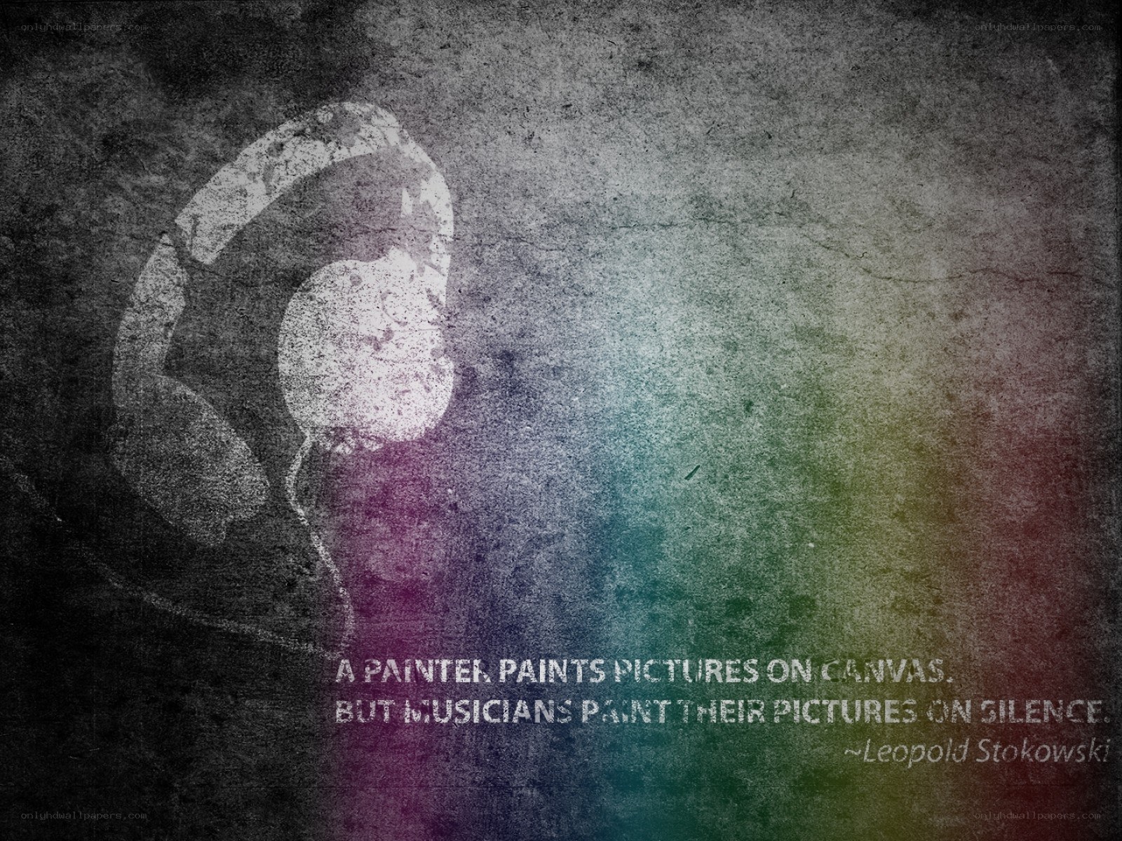 headphones and quote art