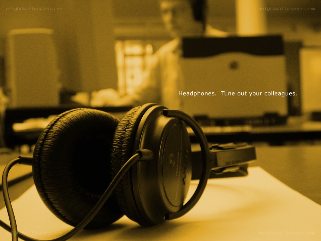 Headphones on a desk