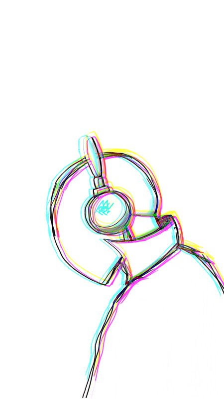 Headphones on a Stand — Black