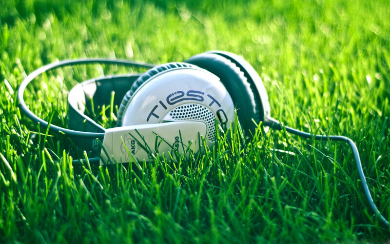 Headphones on Grass