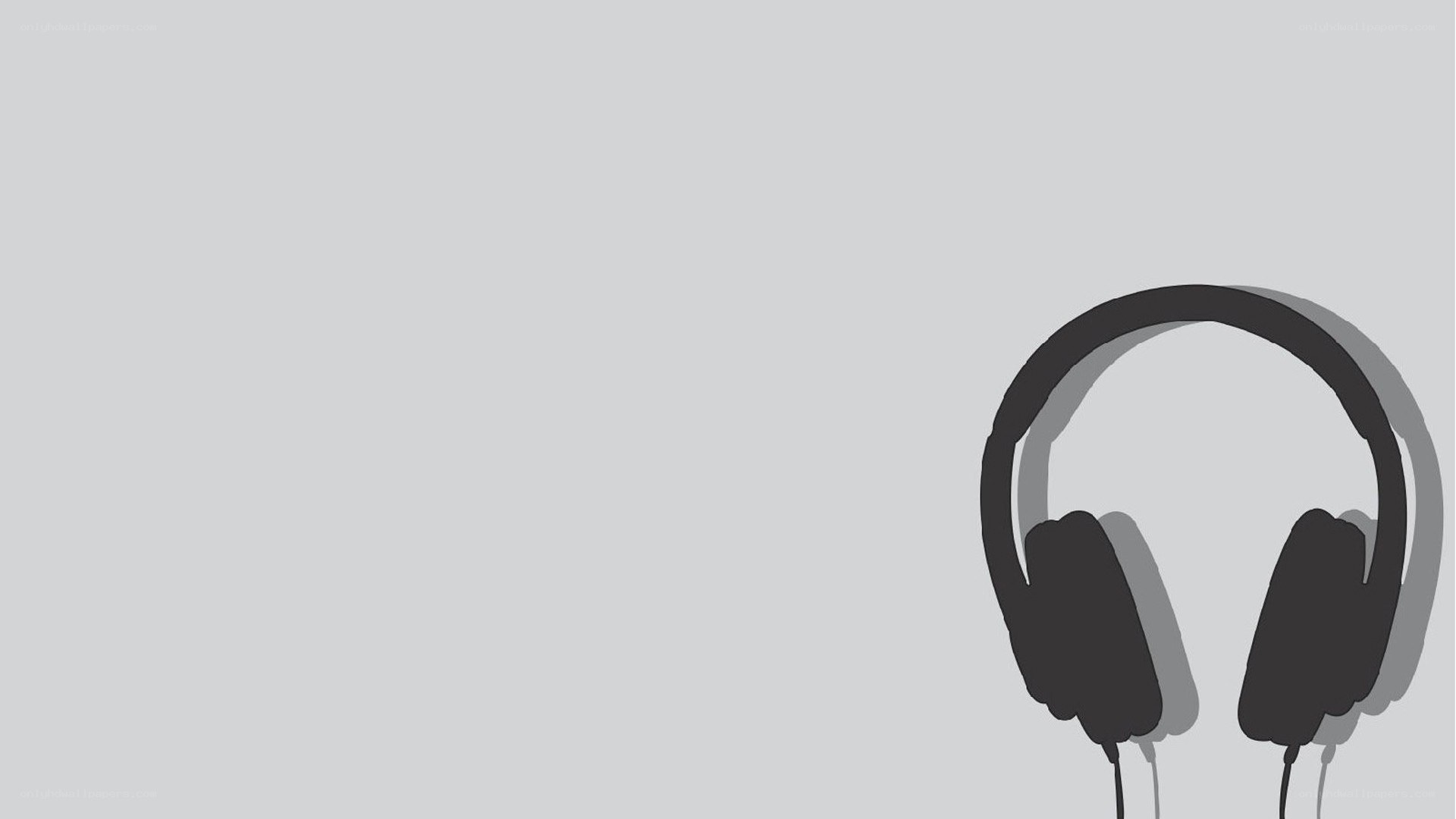headphones on gray background