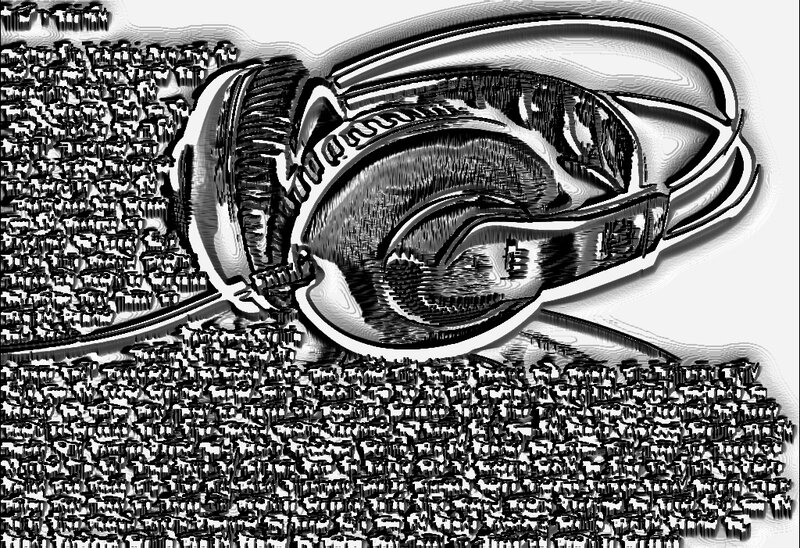 Headphones on textured surface