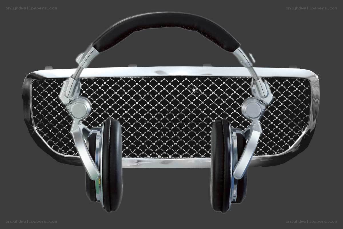 headphones over car grille