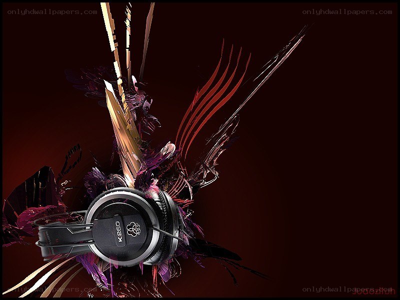Headphones with abstract art