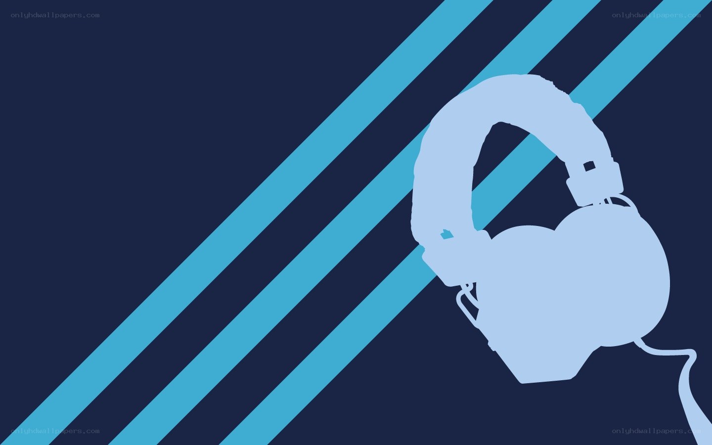 headphones with blue stripes