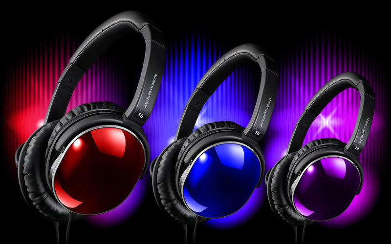 headphones with colored lenses
