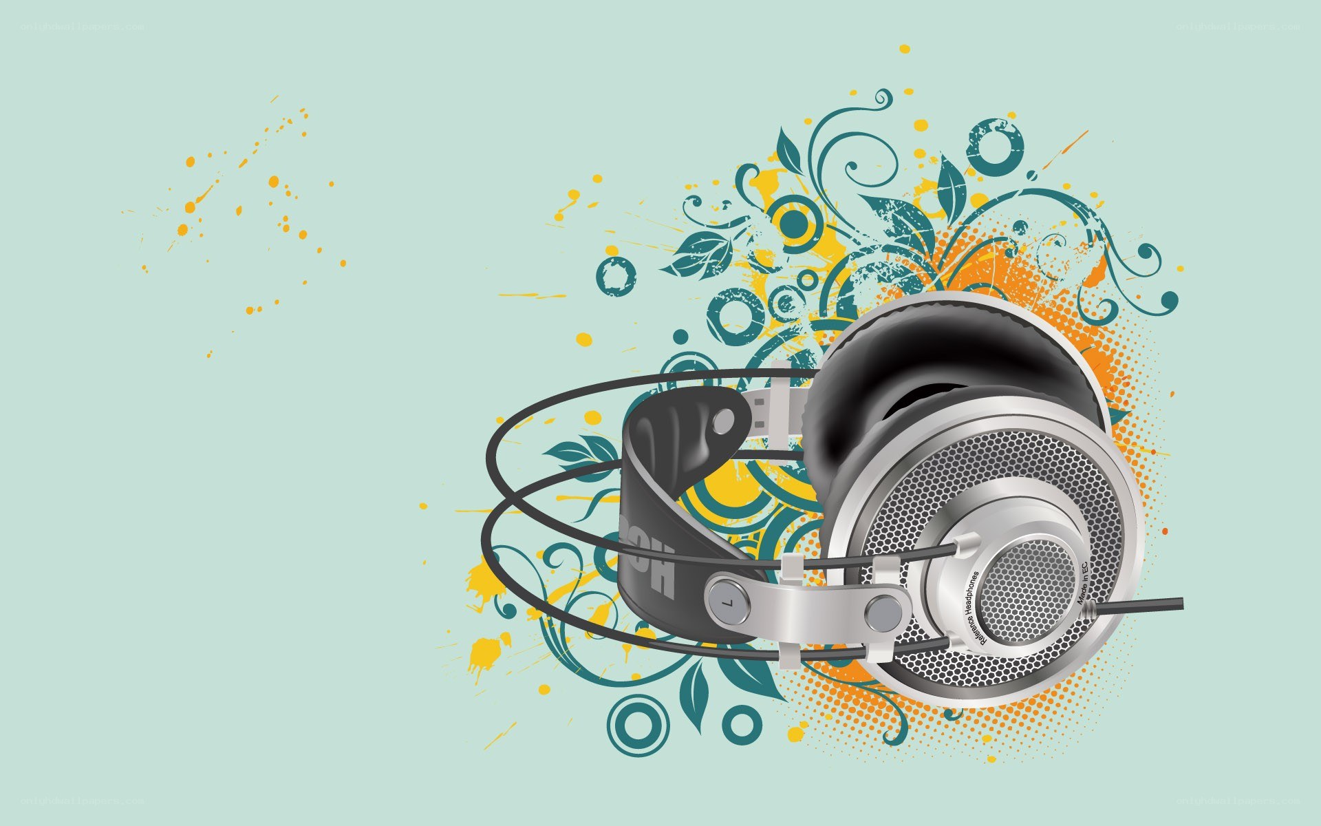 headphones with floral design