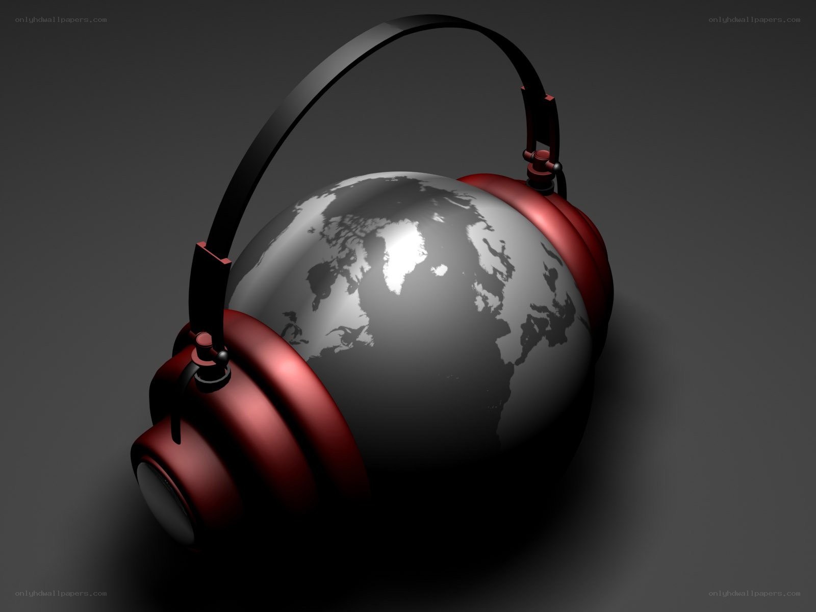 headphones with globe design