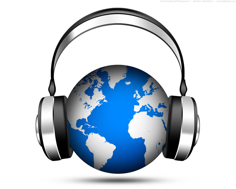 headphones with globe