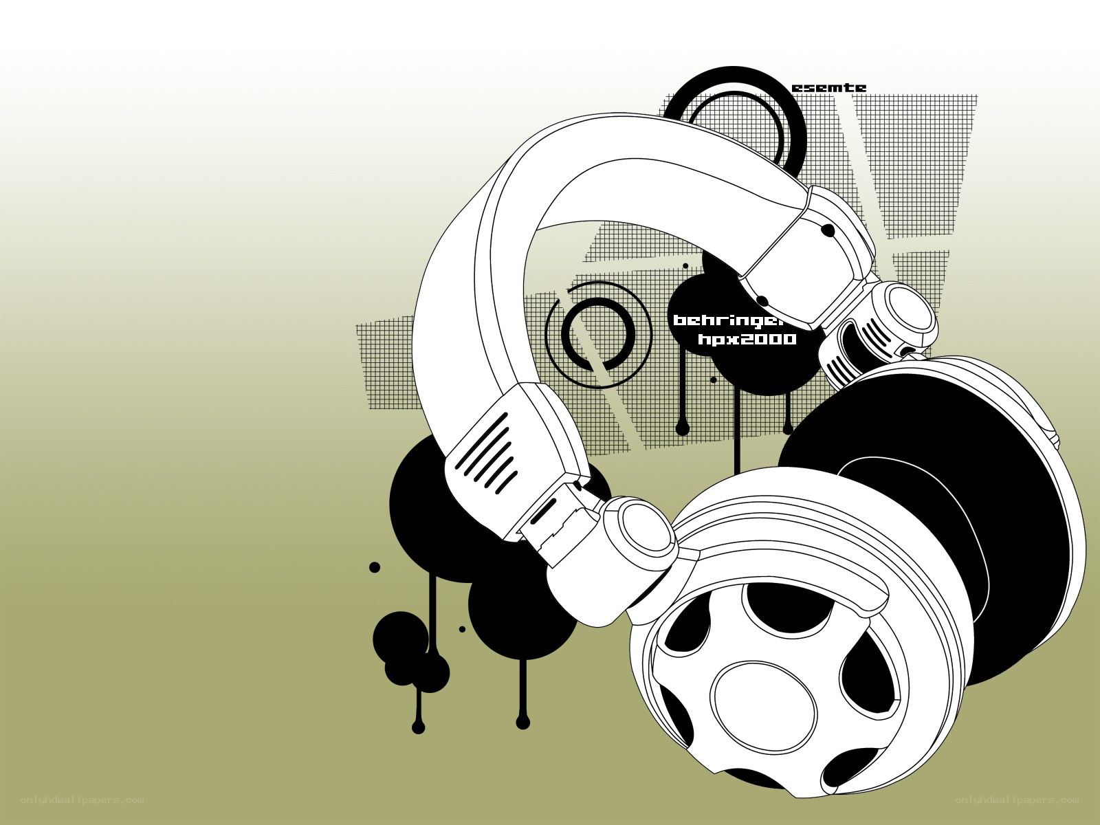 Headphones with graffiti art