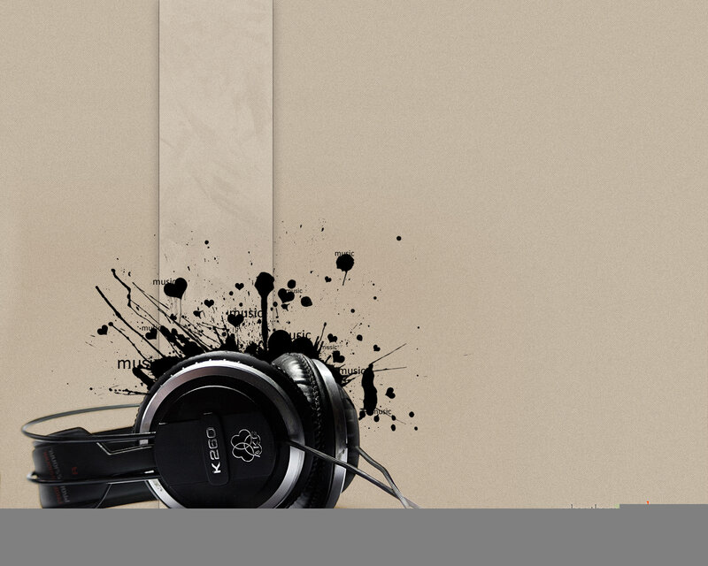 headphones with ink splatter