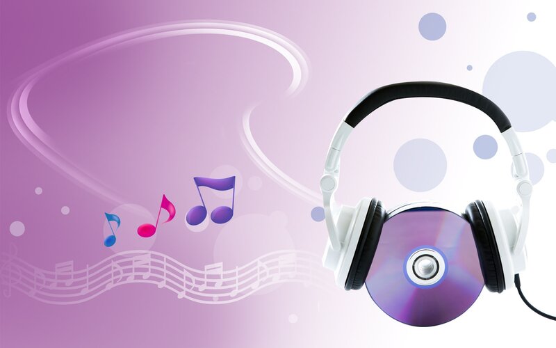 headphones with music notes
