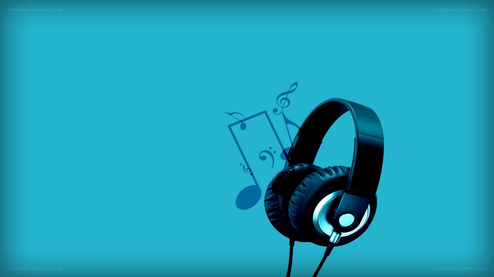 headphones with music notes