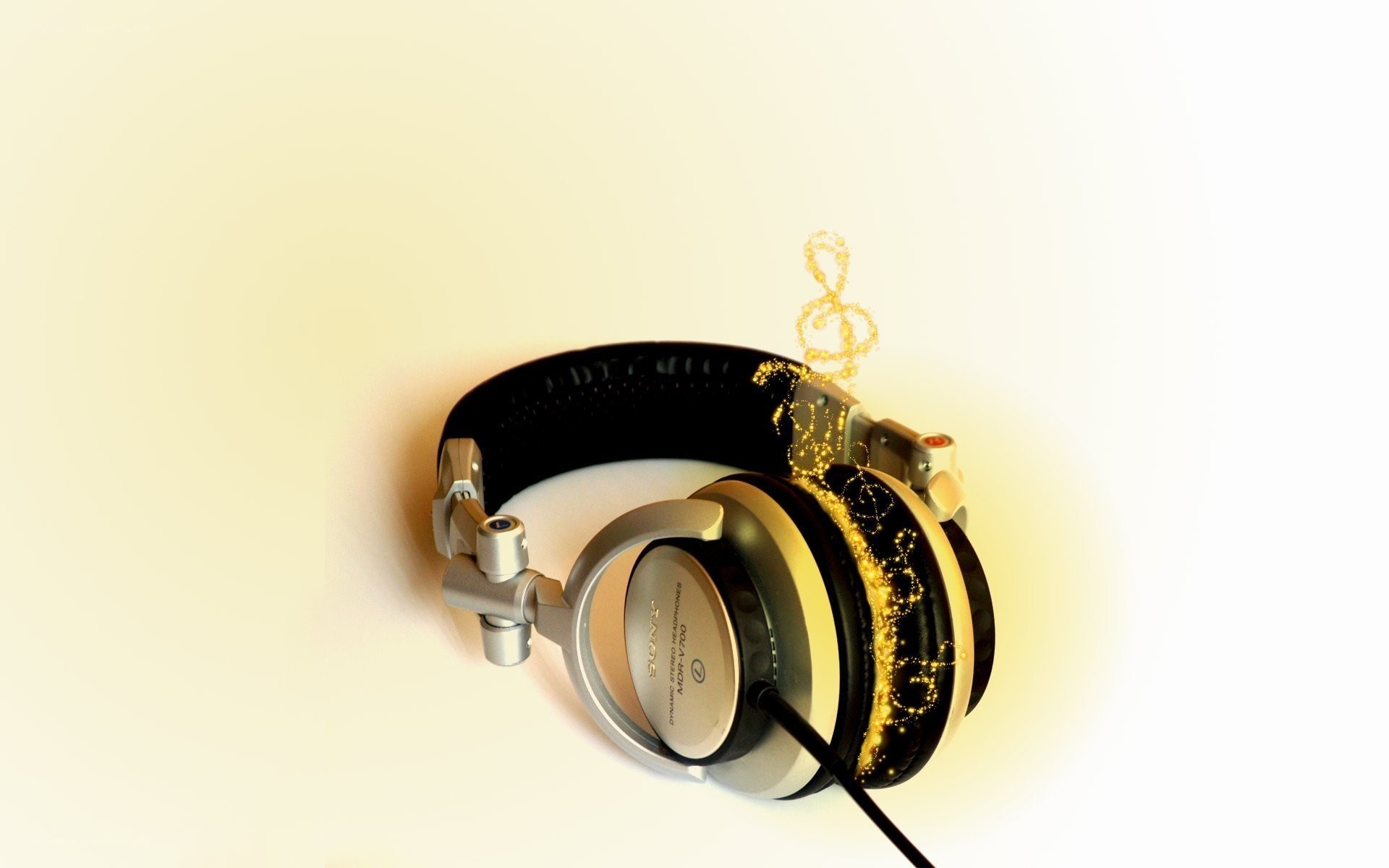headphones with music notes