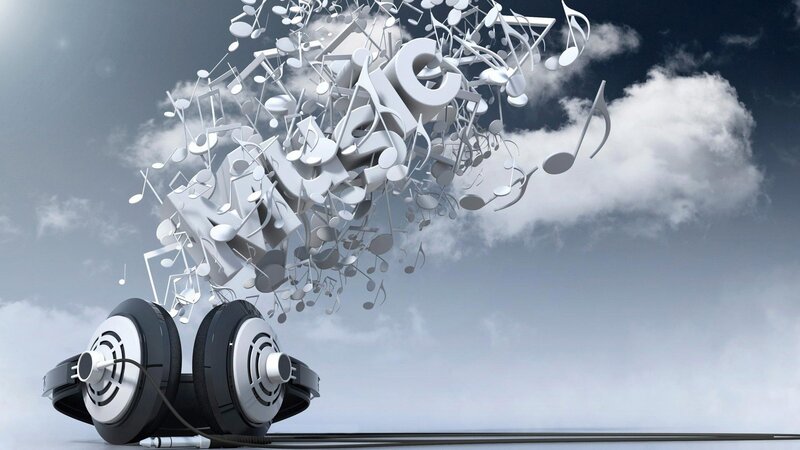 Headphones with Music Notes — White, Dreamy