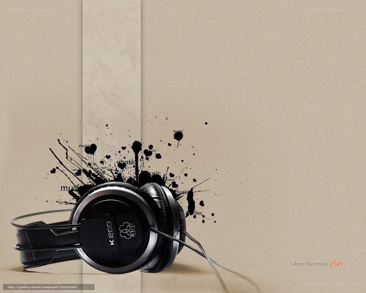 Headphones with music splatter