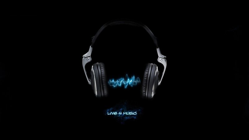 headphones with music wave