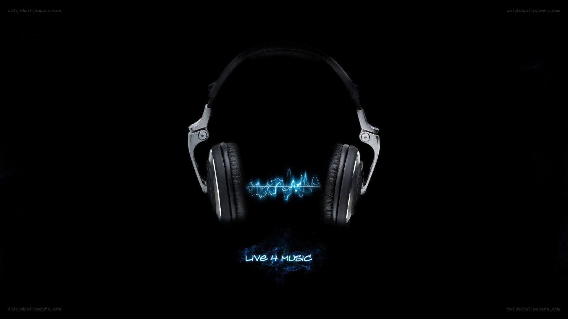 headphones with music wave