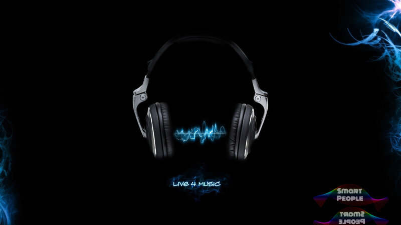 headphones with music waves