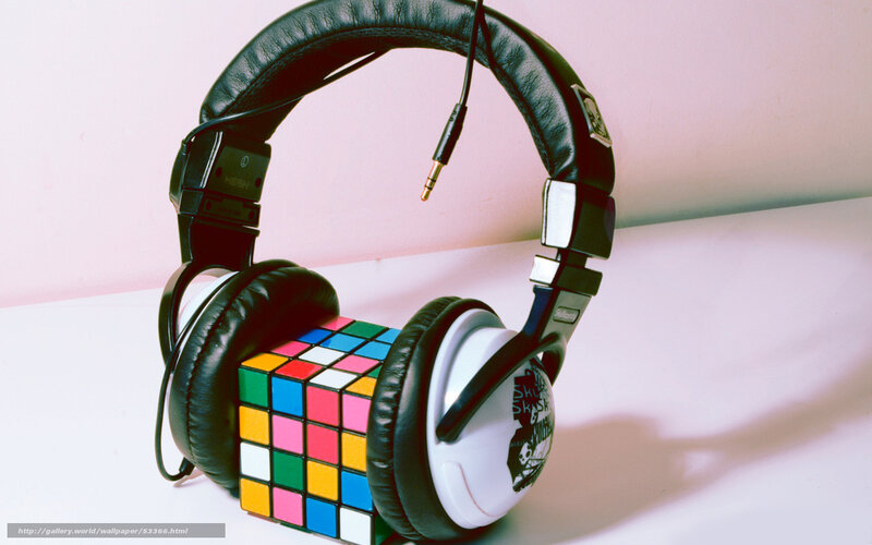headphones with rubik's cube