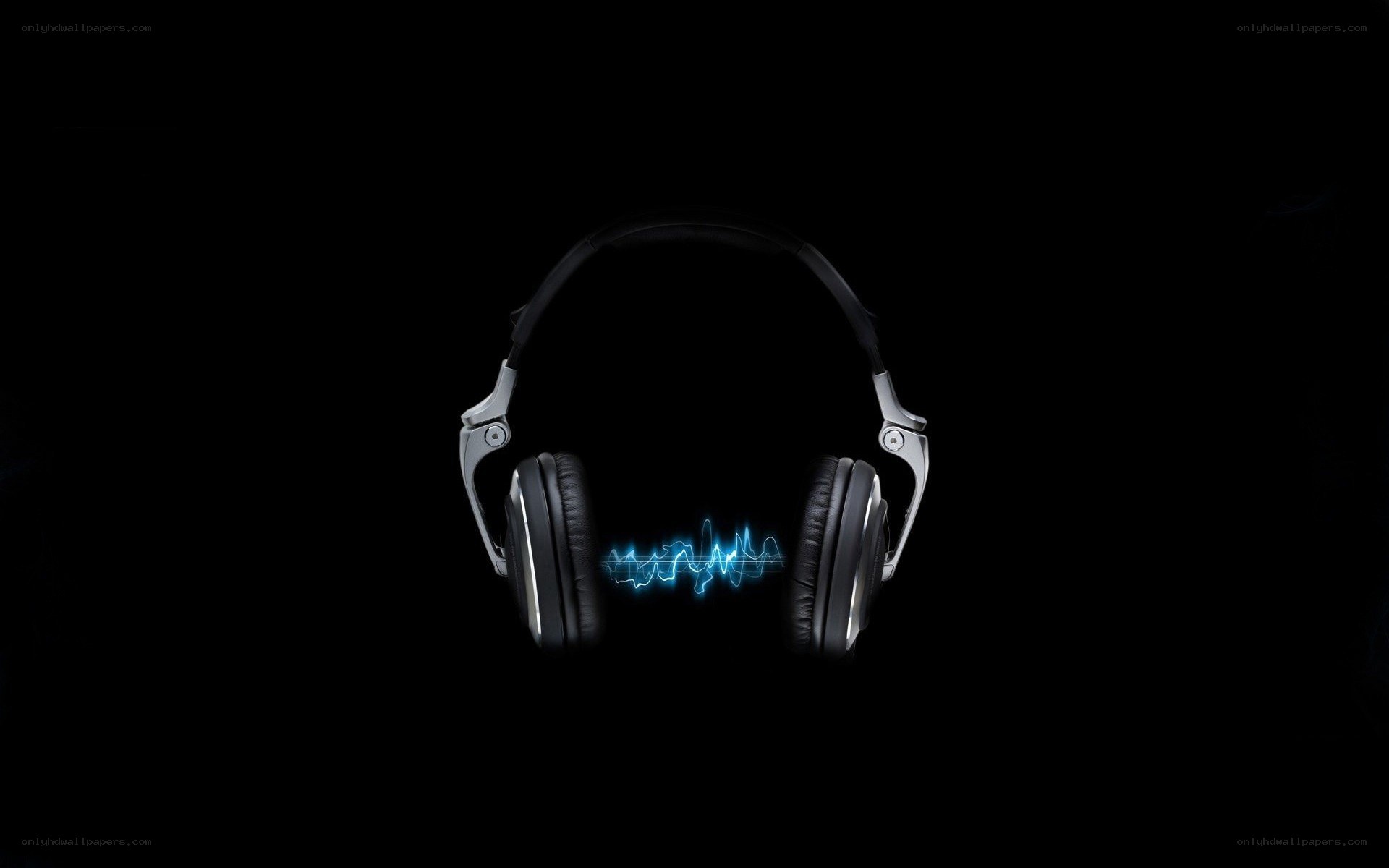 headphones with sound wave