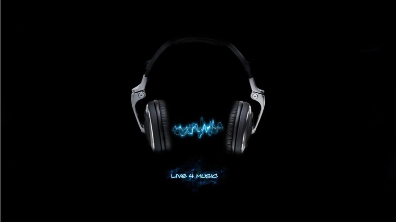 Headphones with Sound Wave — Black